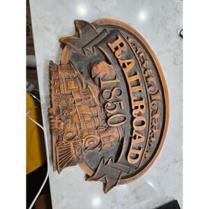 Vintage RailRoad 1850 Plaque Styrofoam 17.5" Long
